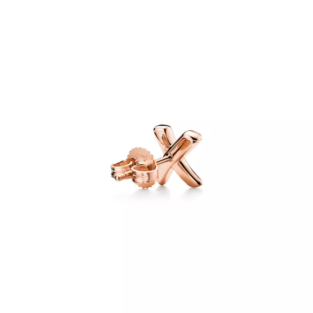 Tiffany Paloma's Graffiti X-shaped earrings in rose gold | Iconic "Kiss" stud earrings — Women's fine jewelry