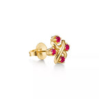 Tiffany Schlumberger gold stud earrings—iconic "X" motif crossover button-style studs.
