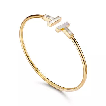 Tiffany T Wire Double-T Spiral Gold Bracelet