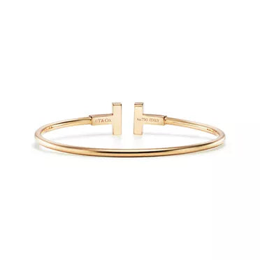 Tiffany T Wire Double-T Spiral Gold Bracelet