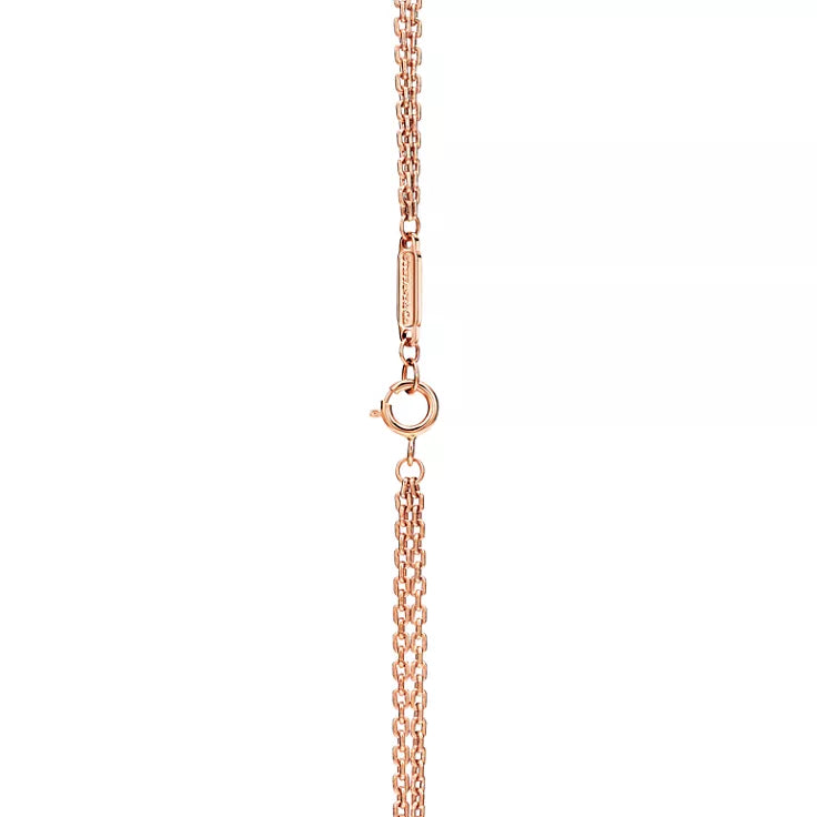 Tiffany HardWear rose gold double-link pendant necklace—fine-gauge link chain