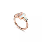 Tiffany T Wire Rose Gold Ring—Double T Open Ring