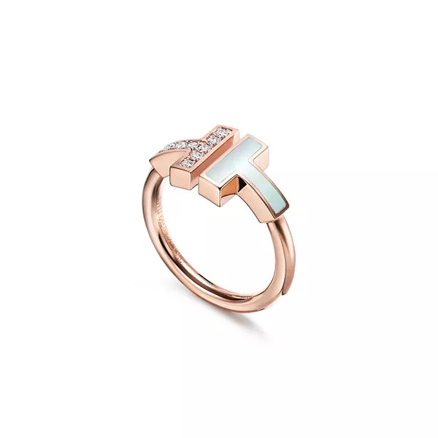 Tiffany T Wire Rose Gold Ring—Double T Open Ring