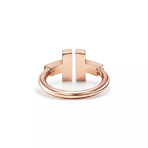 Tiffany T Wire Rose Gold Ring—Double T Open Ring