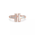 Tiffany T Wire Rose Gold Ring—Double T Open Ring