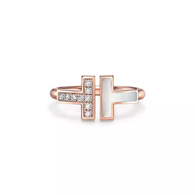 Tiffany T Wire Rose Gold Ring—Double T Open Ring