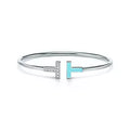 Tiffany T Collection White Gold Wire Bracelet — Iconic New York Elegance