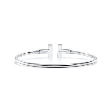 Tiffany T Collection White Gold Wire Bracelet — Iconic New York Elegance