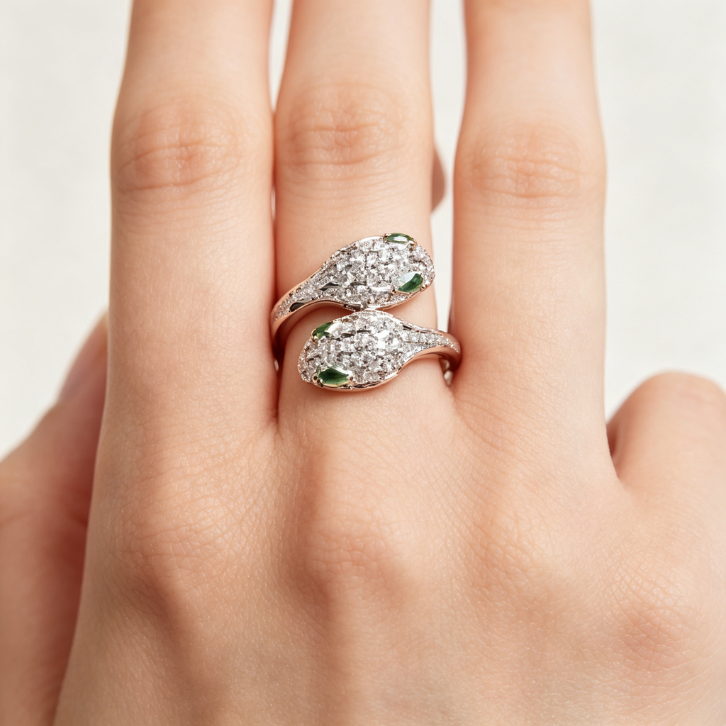 Bvlgari Serpenti Viper Open Ring – Italian High Jewelry (White Gold)