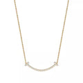 Tiffany T Smile Gold Pendant Necklace—Classic Curved Design