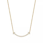 Tiffany T Smile Gold Pendant Necklace—Classic Curved Design