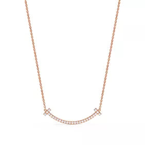 Tiffany T Smile Gold Pendant Necklace—Classic Curved Design