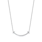 Tiffany T Smile Gold Pendant Necklace—Classic Curved Design