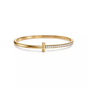 Tiffany T T1 Narrow Hinged Bangle (Yellow Gold)