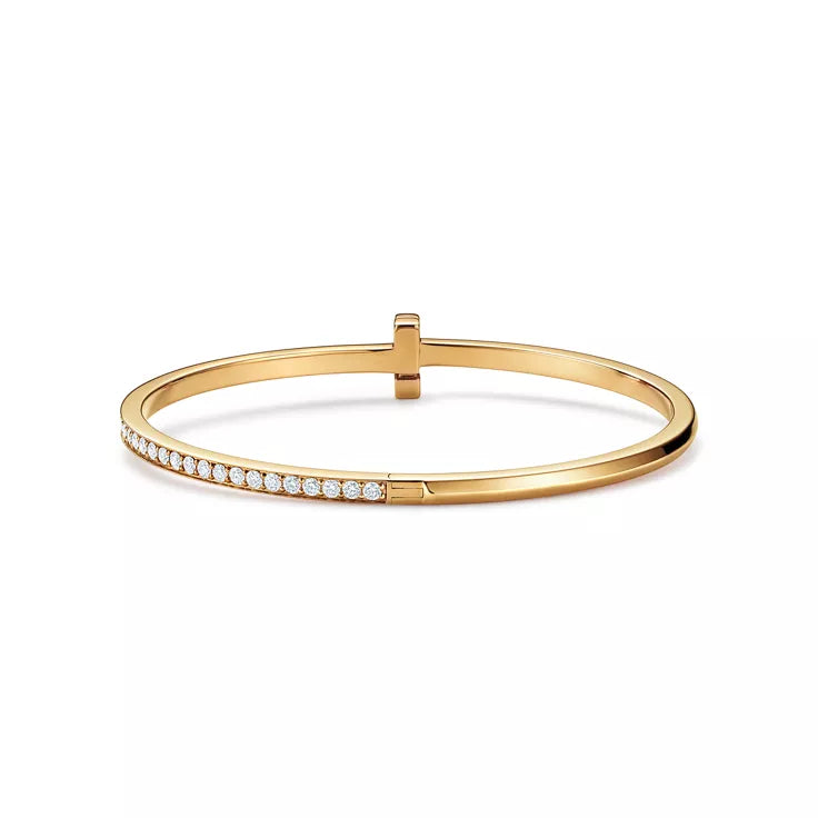 Tiffany T T1 Narrow Hinged Bangle (Yellow Gold)
