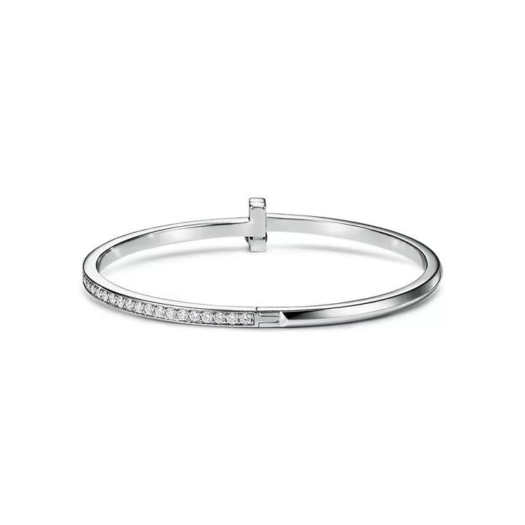 Tiffany T T1 Narrow Hinged Bangle in Platinum — Modern Elegance and the Iconic Spirit of New York