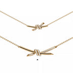 Tiffany Knot Small Gold Pendant Necklace — Signature Knot Chain
