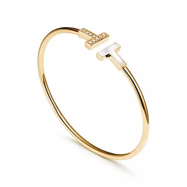 Tiffany T Wire Double-T Spiral Bracelet (Yellow Gold)