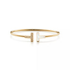 Tiffany T Wire Double-T Spiral Bracelet (Yellow Gold)
