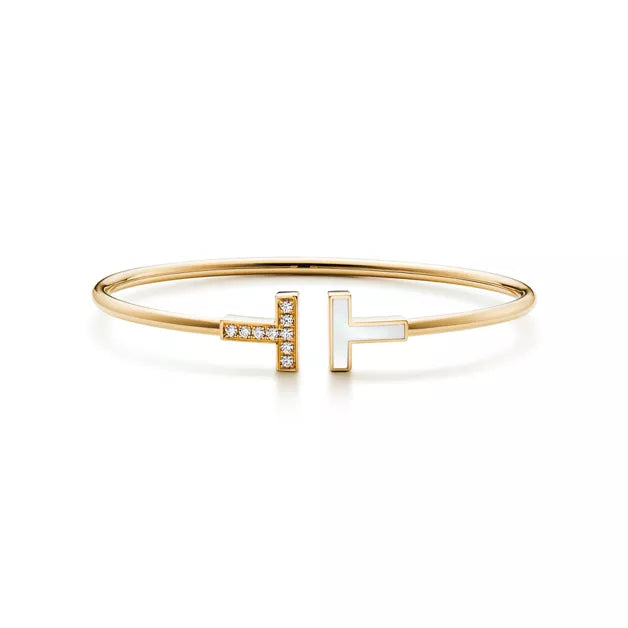 Tiffany T Wire Double-T Spiral Bracelet (Yellow Gold)