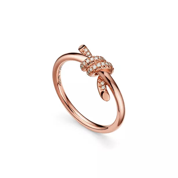Tiffany Knot Rose Gold Ring—Women's Ring with a Dimensional Knot Design