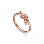 Tiffany Knot Rose Gold Ring—Women's Ring with a Dimensional Knot Design