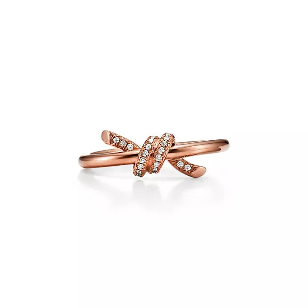 Tiffany Knot Rose Gold Ring—Women's Ring with a Dimensional Knot Design