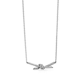 Tiffany Knot Small Gold Pendant Necklace — Signature Knot Chain