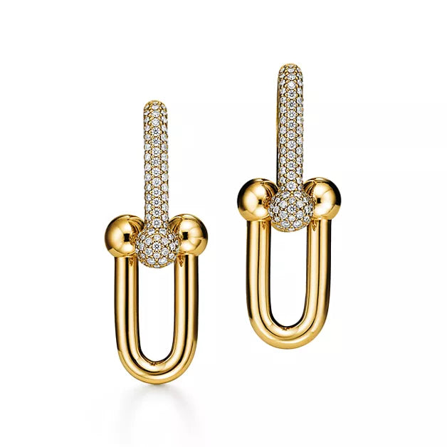 Tiffany — Tiffany HardWear Large Link Earrings in Gold — Iconic Link Drop Earrings