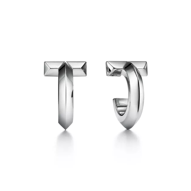 Tiffany T1 Small White Gold Earrings — Iconic T-motif Hoop Earrings | Bold, Geometric, and Effortlessly Luxurious Jewelry