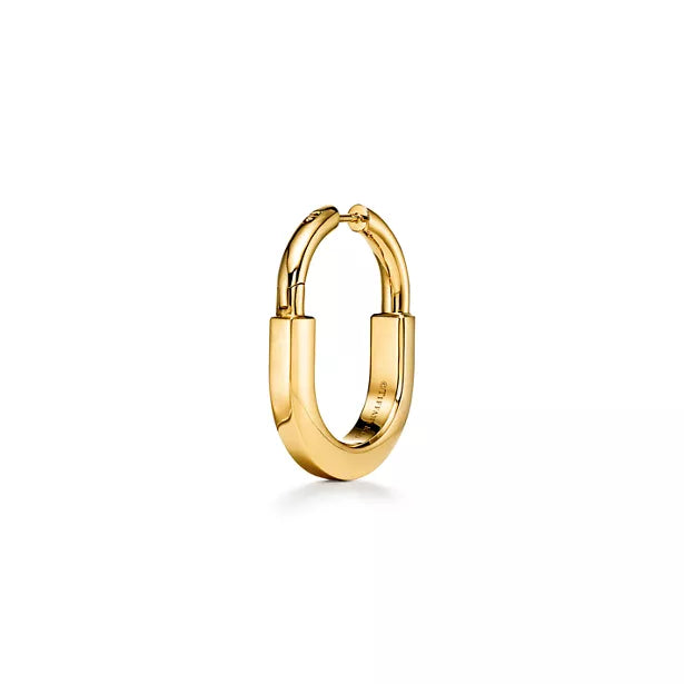 Tiffany. Tiffany Lock medium yellow gold earrings—iconic padlock-style clasp | Luxurious high-polish jewelry