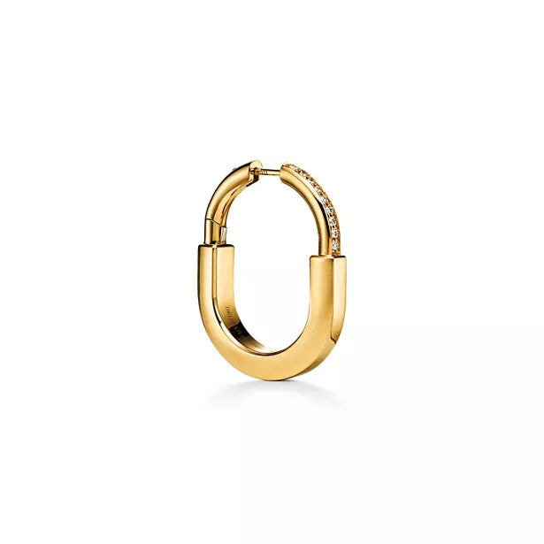 Tiffany. Tiffany Lock medium yellow gold earrings—iconic padlock-style clasp | Luxurious high-polish jewelry