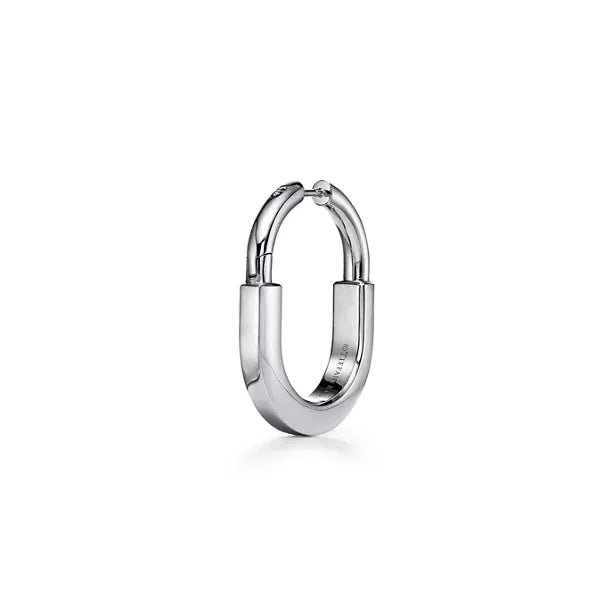 Tiffany Lock Small White Gold Earrings — Hoop earrings inspired by the iconic padlock | Luxury Jewelry