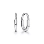 Tiffany Lock Small White Gold Earrings — Hoop earrings inspired by the iconic padlock | Luxury Jewelry