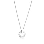T1 Series Iconic Round Pendant Necklace in White Gold – Luxury Jewelry