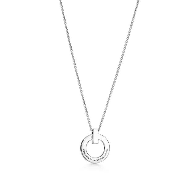 T1 Series Iconic Round Pendant Necklace in White Gold – Luxury Jewelry