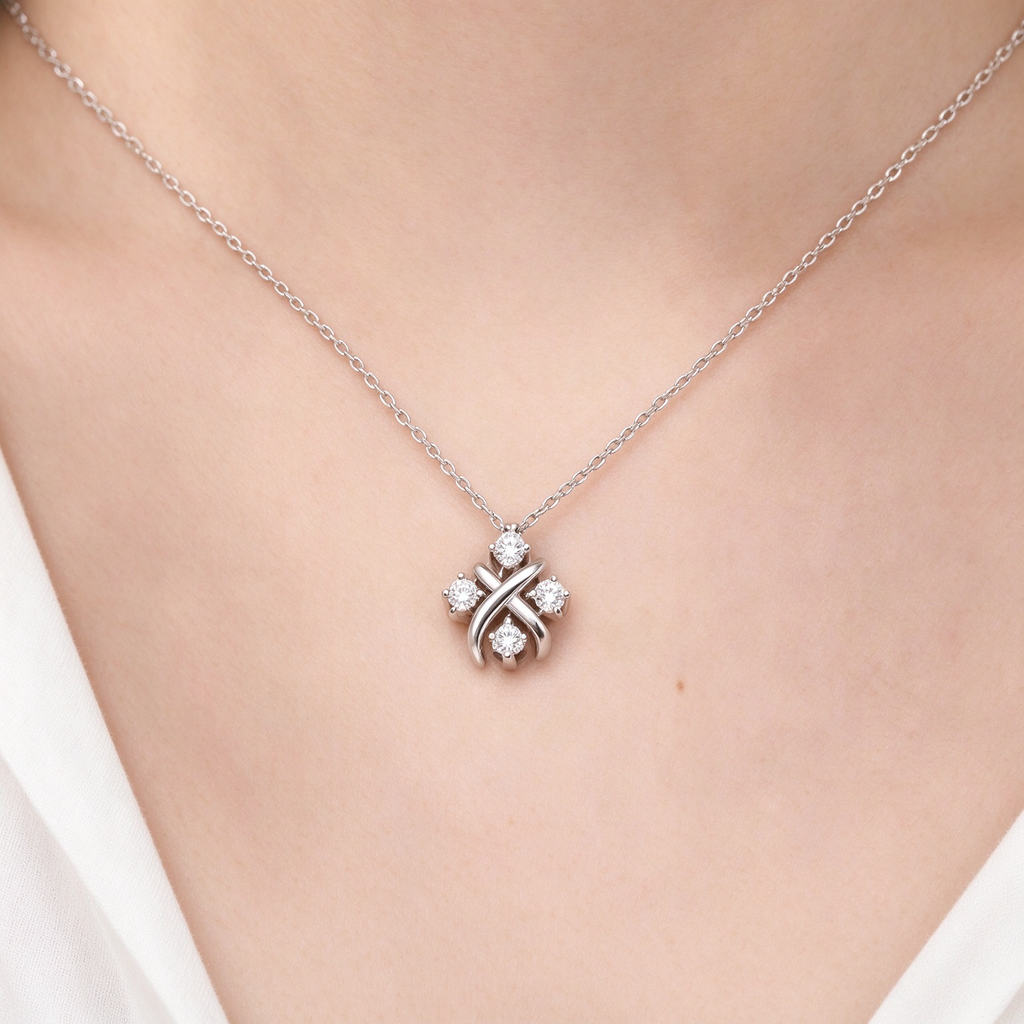 Tiffany & Co. Schlumberger® Sixteen Stone X Pendant Necklace in Platinum