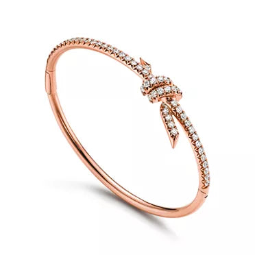 Tiffany Knot Rose Gold Hinged Bangle—A Symbol of Enduring Love and Modern Elegance