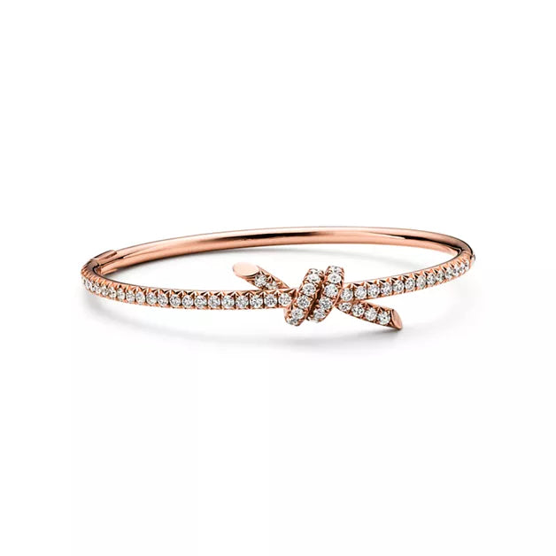 Tiffany Knot Rose Gold Hinged Bangle—A Symbol of Enduring Love and Modern Elegance