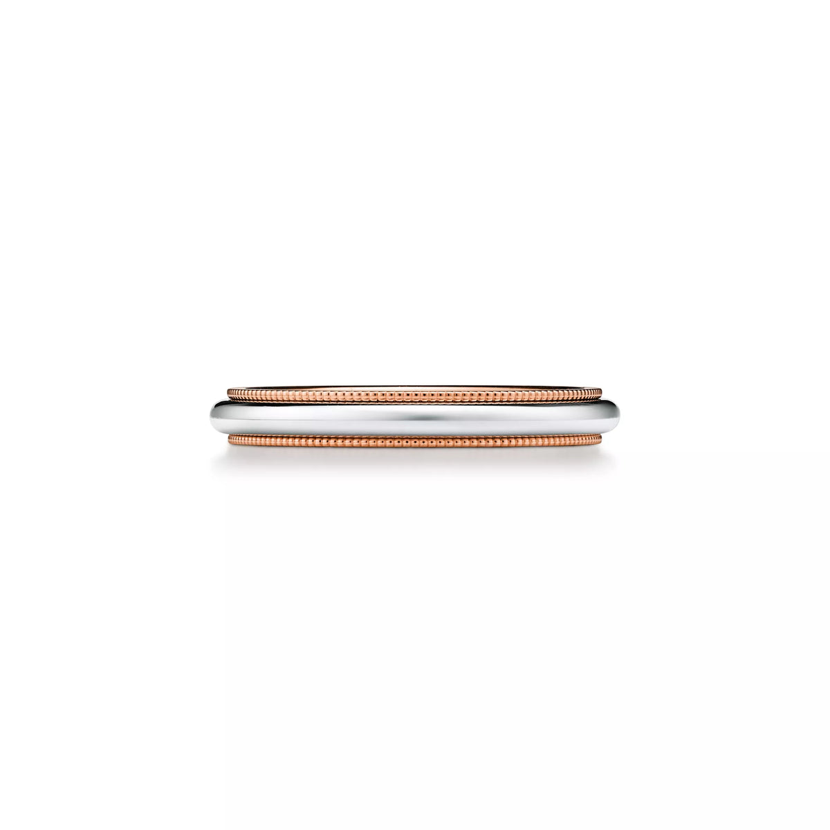 Tiffany. Together Milgrain Ring — Rose Gold Two-Tone Wedding Band