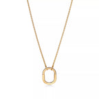 Tiffany Lock Gold Pendant Necklace—Oval Padlock and Chain Design