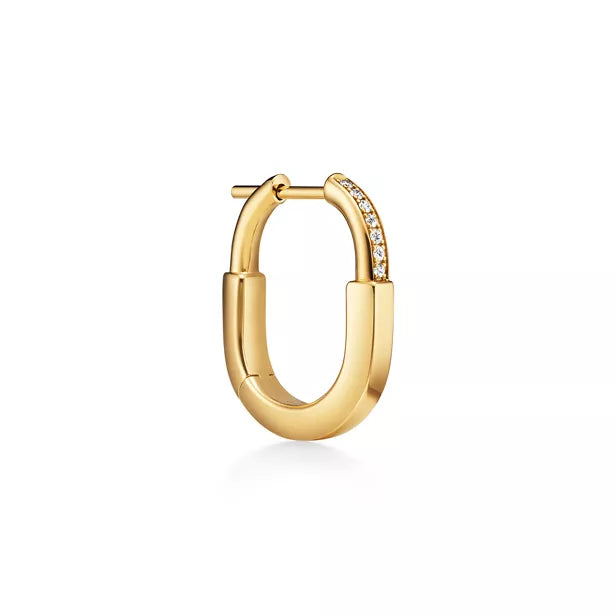 Tiffany. Lock earrings, yellow gold | Luxury padlock-motif stud earrings, women's fine jewelry