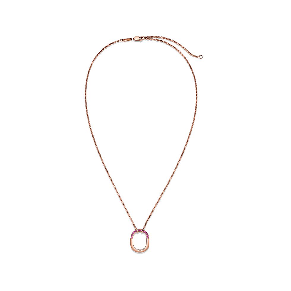 Tiffany & Co. Tiffany Lock Rose Gold Necklace — Small Padlock Pendant