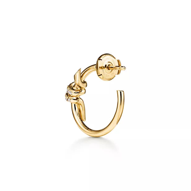 Tiffany & Co. Knot Collection Gold Hoop Earrings | Luxurious Knot Collection Round Stud Earrings — Women's Fine Jewelry
