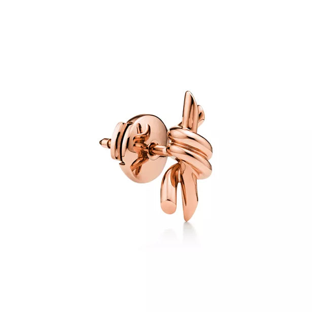 Tiffany Knot Small Rose Gold Earrings – Hand-polished signature knot studs | Luxurious, high-luster gold drop jewelry
