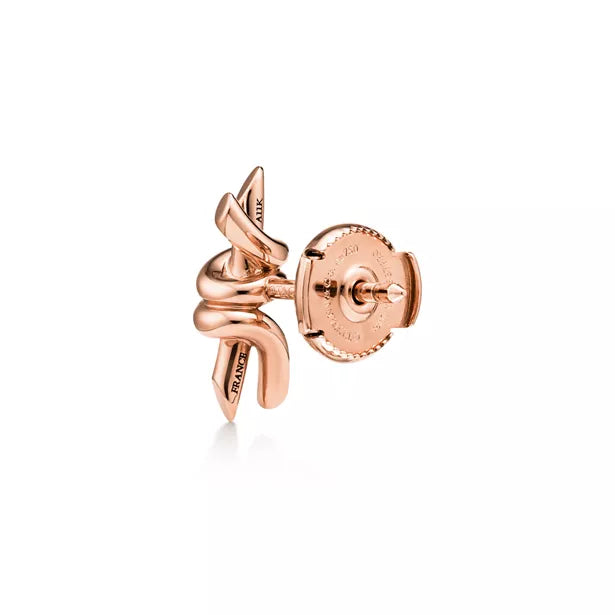 Tiffany Knot Small Rose Gold Earrings – Hand-polished signature knot studs | Luxurious, high-luster gold drop jewelry