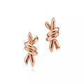 Tiffany Knot Small Rose Gold Earrings – Hand-polished signature knot studs | Luxurious, high-luster gold drop jewelry