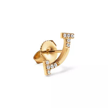 Tiffany T Smile Gold Earrings | Luxury Curved Stud Earrings – Women's Fine Jewelry