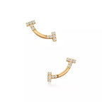 Tiffany T Smile Gold Earrings | Luxury Curved Stud Earrings – Women's Fine Jewelry