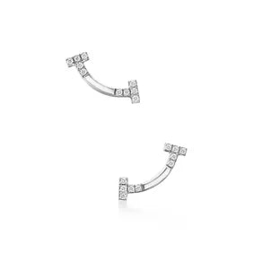 Tiffany T Smile Gold Earrings | Luxury Curved Stud Earrings – Women's Fine Jewelry